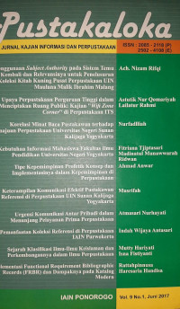 Penggunaan subject authority pada sistem temu kembali dan relevansinya untuk penelusuran koleksi kitab kuning pusat perpustakaan UIN Maulana Malik Ibrahim Malang