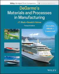 Degarmo's materials and processes in manufactururing