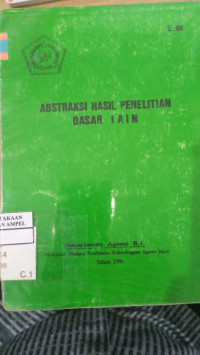 Abstraksi hasil penelitian dasar IAIN / Departemen Agama RI