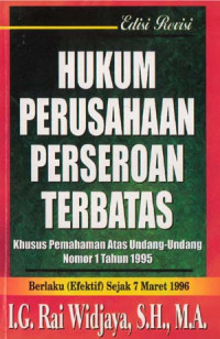 Hukum Perusahaan : Khusus Pemahaman atas Undang-unadang nomor 1 tahun 1995